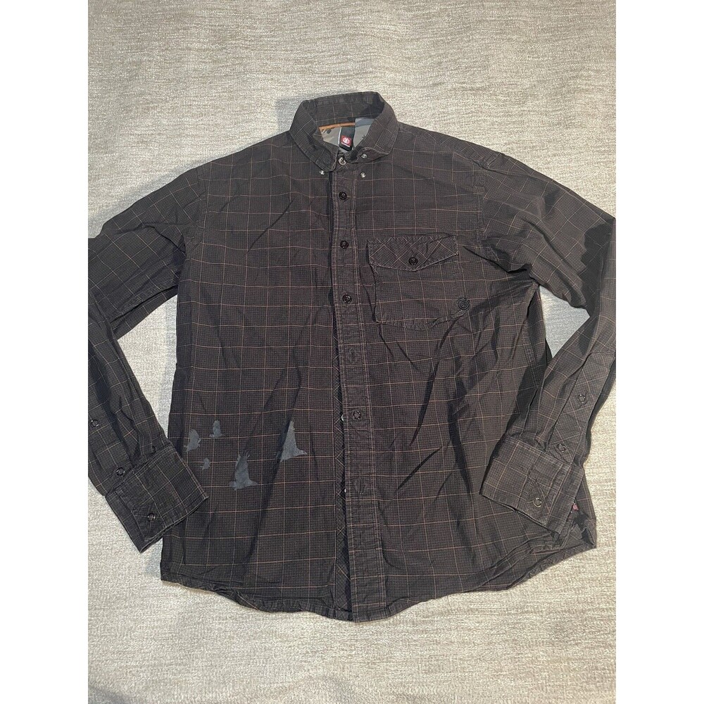 Element Shirt Men’s Small Brown Long Sleeve Shirt Skateboarding